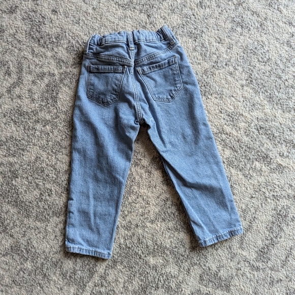 H&M baby kids toddler jeans denim patchwork  adjustable waist 18 months 2T - Picture 2 of 5